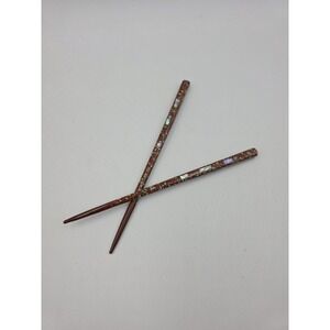 VTG Wakasa Nuri Japanese LacquerChopsticks Mother of Pearl Inlay 6.5" Pair MOP